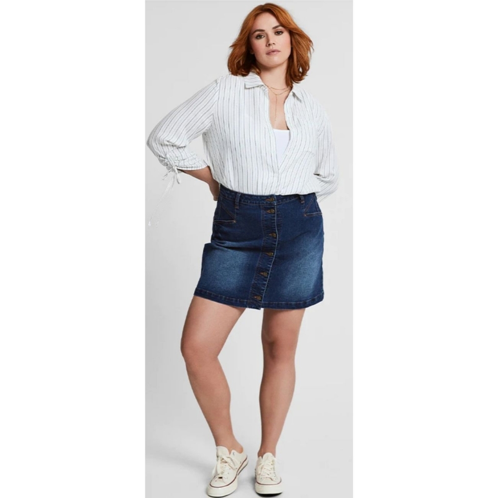 Frye Women's Mid Rise Corset Mini Skirt Denim Jean Culver Wash